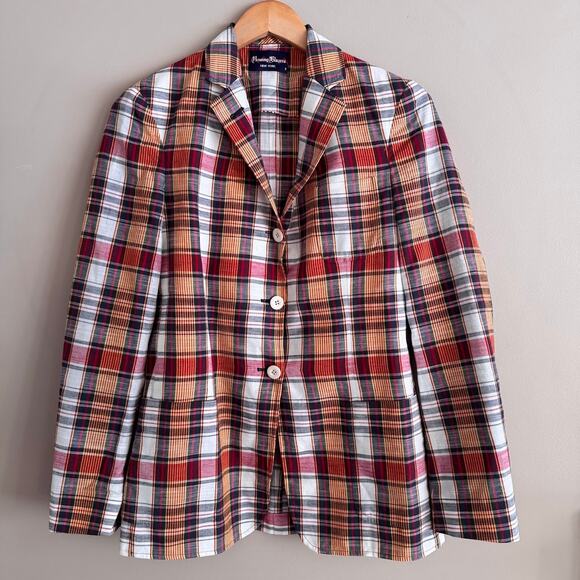 Rowing Blazers New York Indian Madras Multicolor Plaid Blazer Sports Coat Small - Picture 1 of 8
